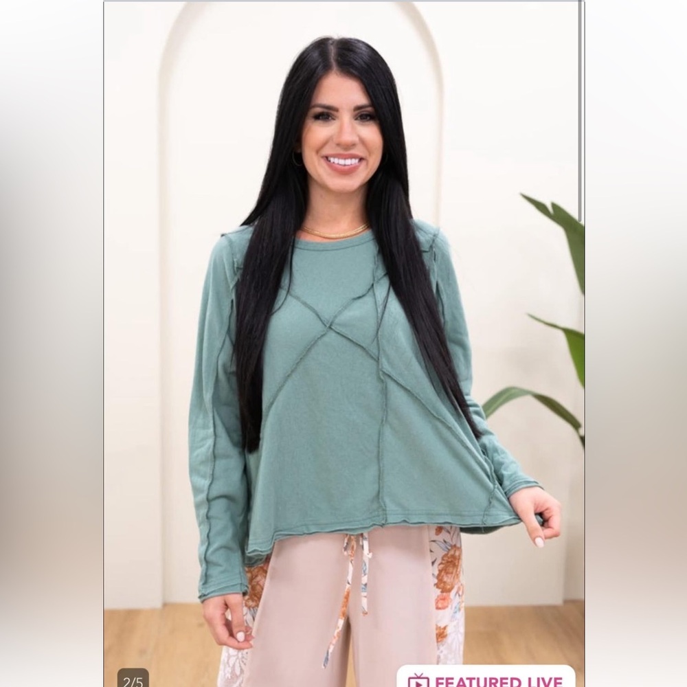 POL Lightweight sage top
